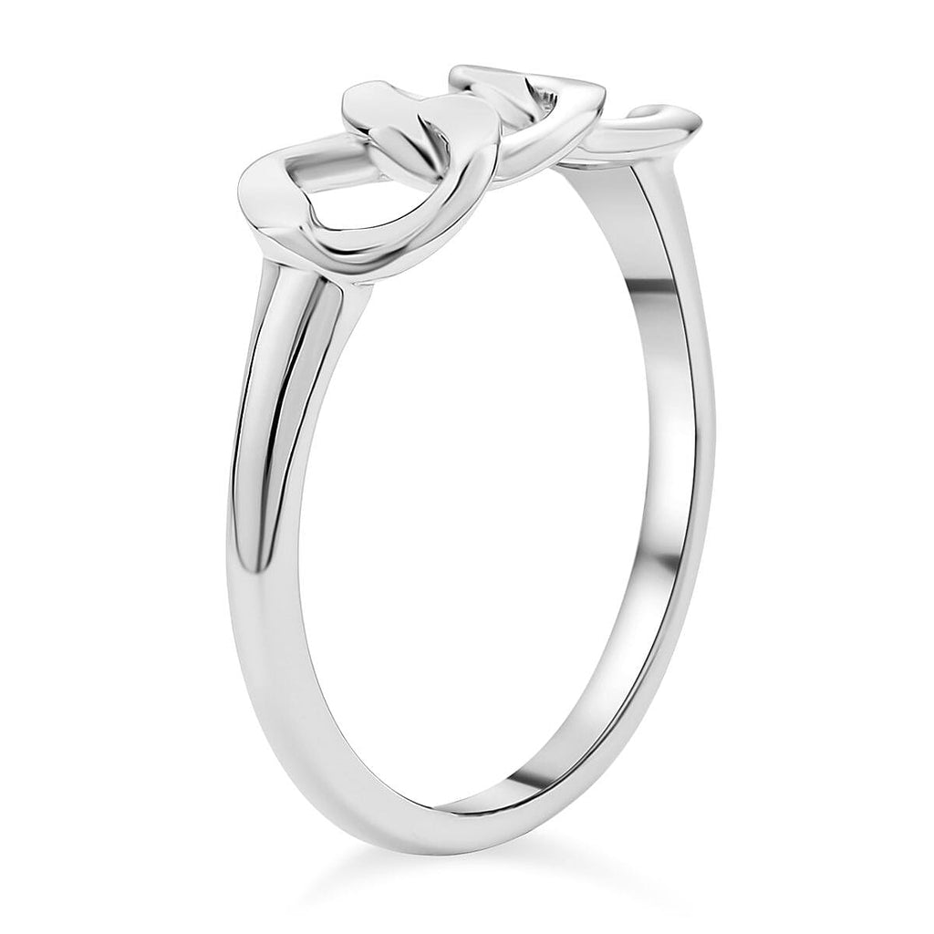 LucyQ Curb Drop Collection - Rhodium Overlay Sterling Silver Ring