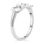 LucyQ Curb Drop Collection - Rhodium Overlay Sterling Silver Ring