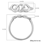 LucyQ Curb Drop Collection - Rhodium Overlay Sterling Silver Ring