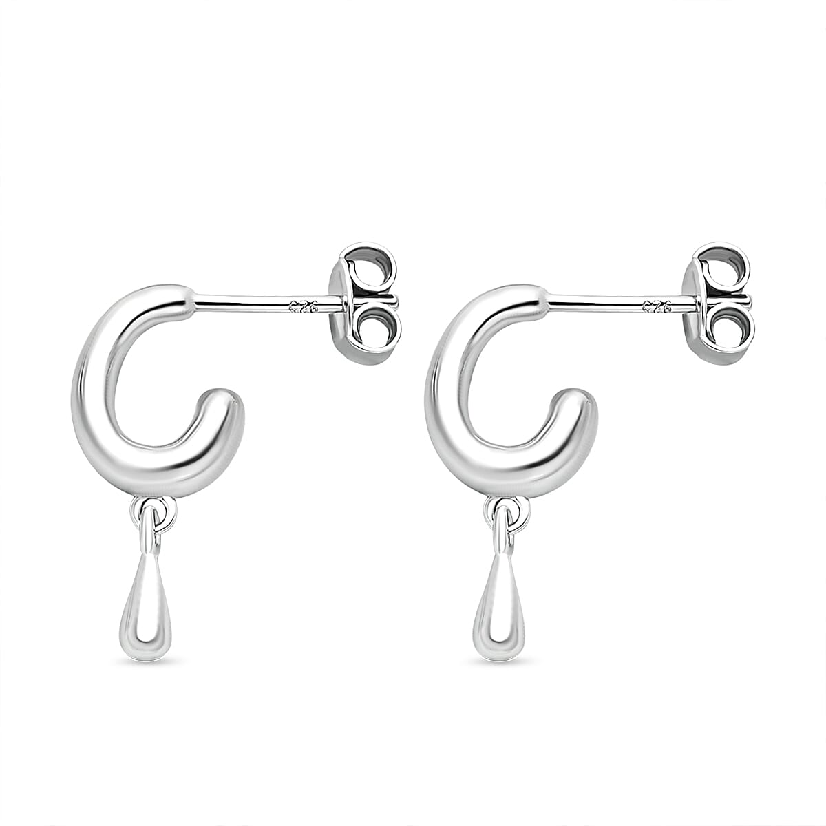 Lucy Q Drip Collection - Rhodium Overlay Sterling Silver Dangling Earrings with Push Back 3889501 4