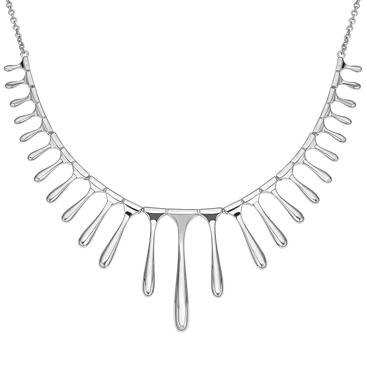 Lucy Q Drip Collection - Rhodium Overlay Sterling Silver Necklace (Size - 16/ 18 / 20) 3884077 0