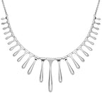 LucyQ Drip Collection - Rhodium Overlay Sterling Silver Necklace (Size - 16- 18 - 20)