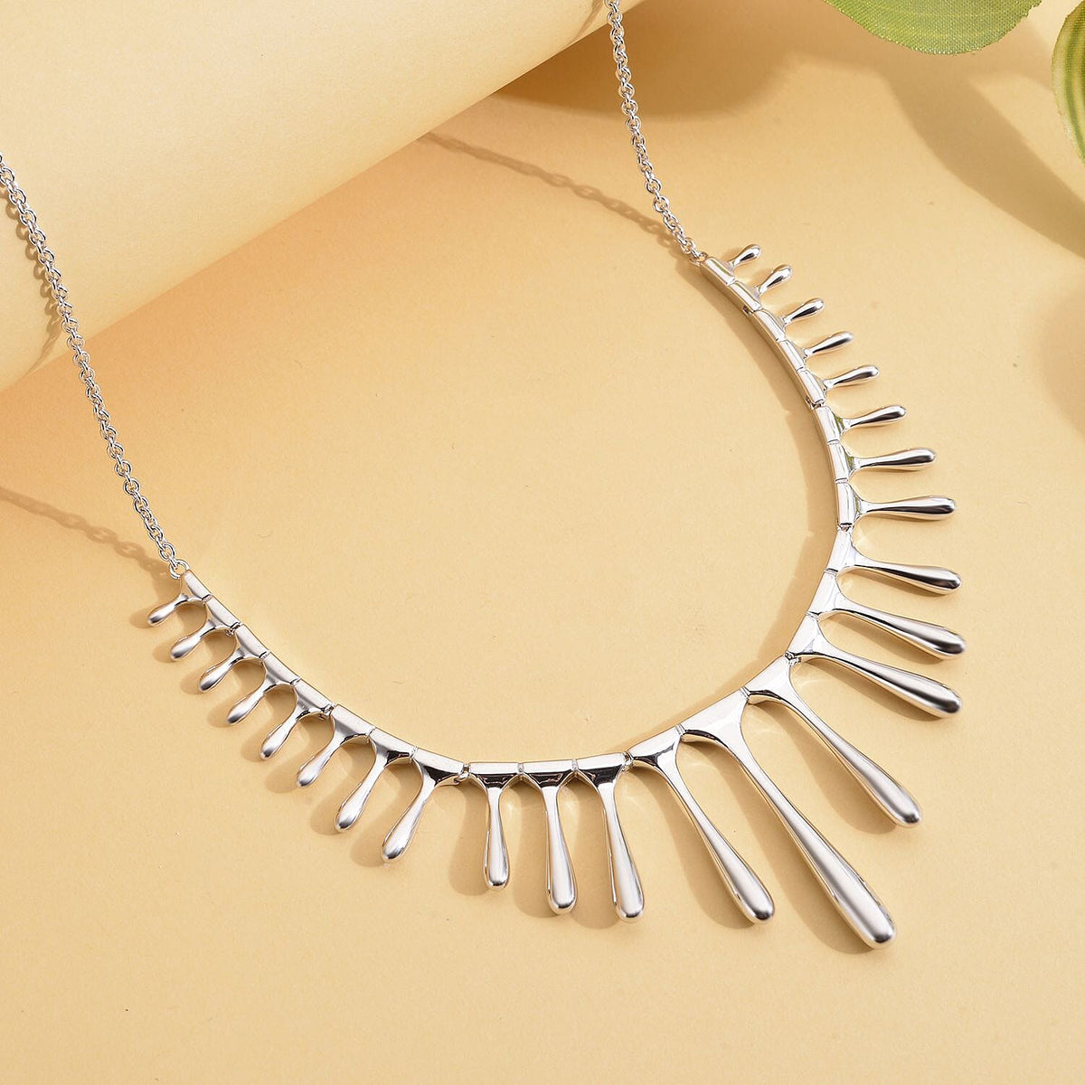 Lucy Q Drip Collection - Rhodium Overlay Sterling Silver Necklace (Size - 16/ 18 / 20) 3884077 2