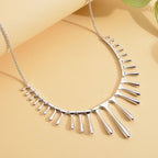 LucyQ Drip Collection - Rhodium Overlay Sterling Silver Necklace (Size - 16- 18 - 20)