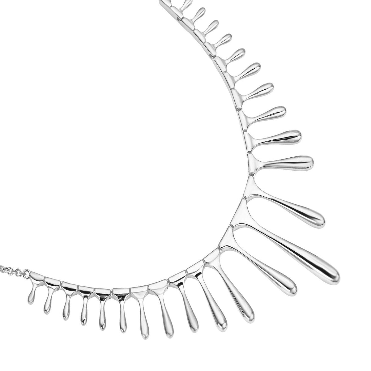 Lucy Q Drip Collection - Rhodium Overlay Sterling Silver Necklace (Size - 16/ 18 / 20) 3884077 3