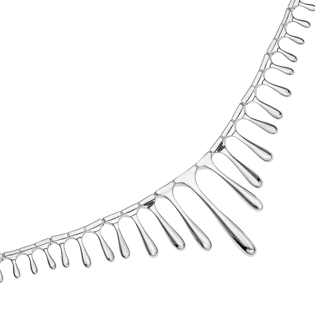 Lucy Q Drip Collection - Rhodium Overlay Sterling Silver Necklace (Size - 16/ 18 / 20) 3884077 4