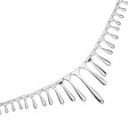 LucyQ Drip Collection - Rhodium Overlay Sterling Silver Necklace (Size - 16- 18 - 20)