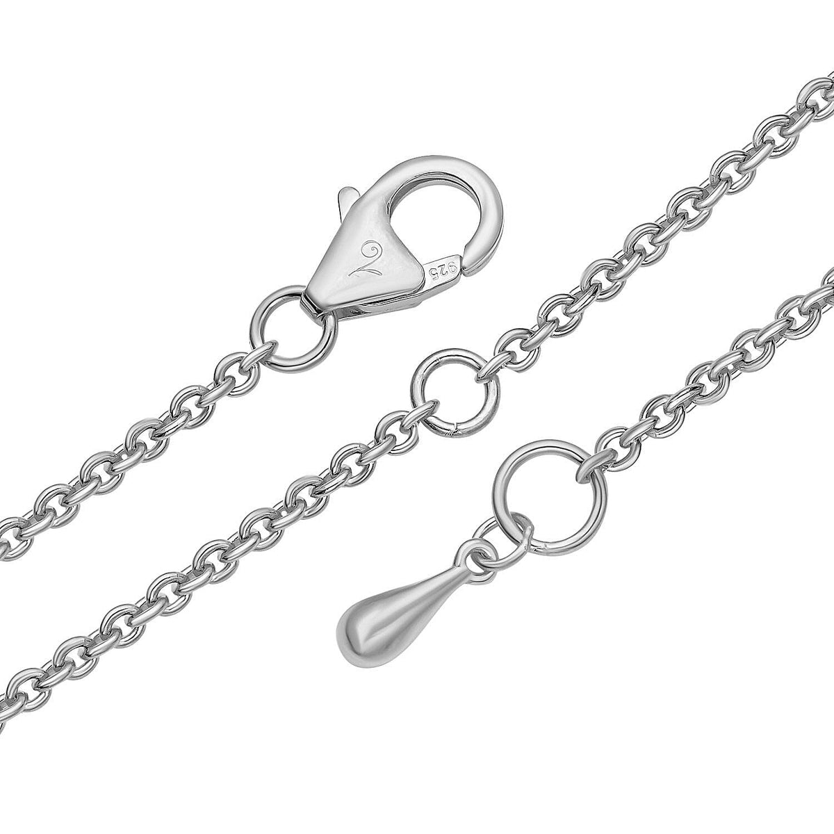 Lucy Q Drip Collection - Rhodium Overlay Sterling Silver Necklace (Size - 16/ 18 / 20) 3884077 5