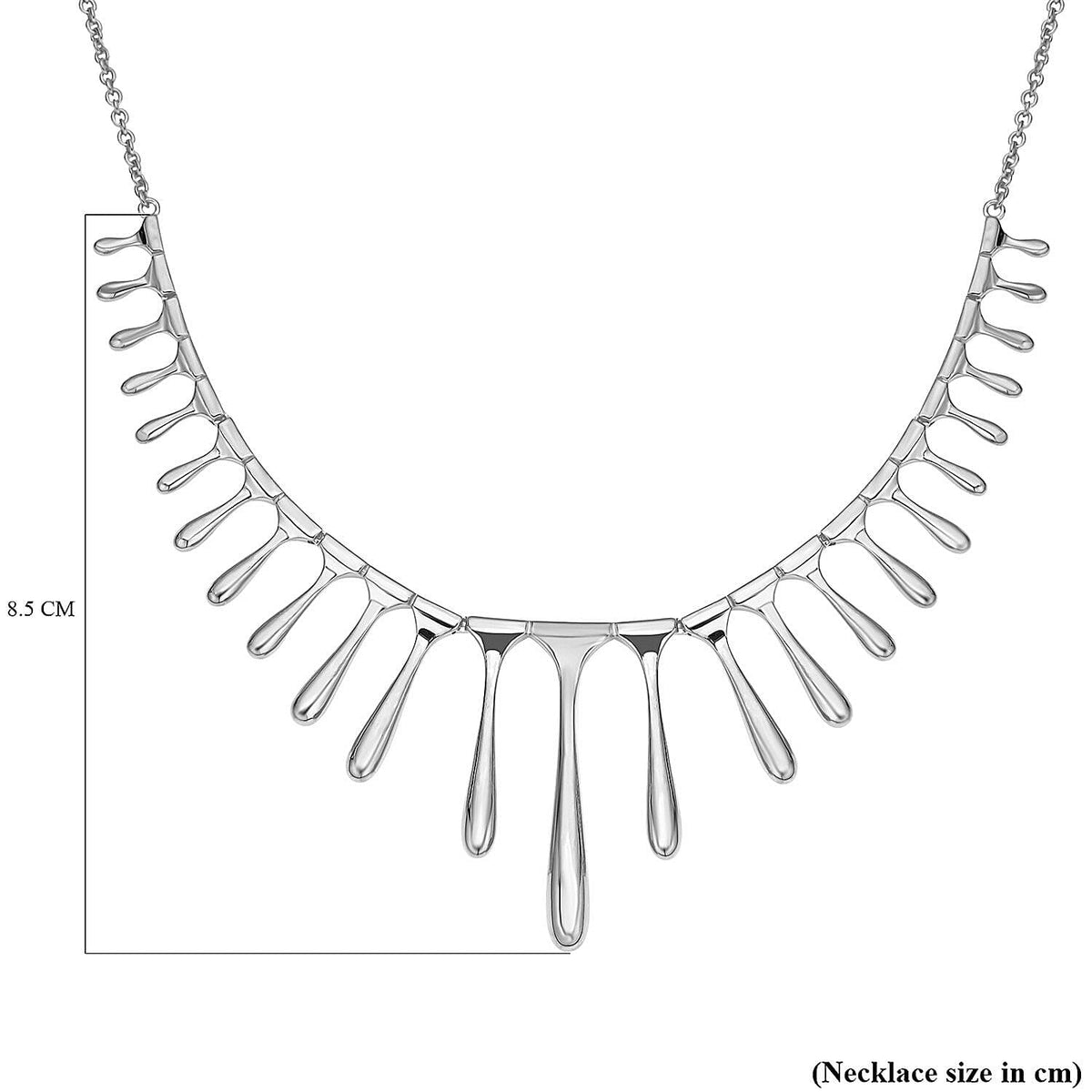 Lucy Q Drip Collection - Rhodium Overlay Sterling Silver Necklace (Size - 16/ 18 / 20) 3884077 6