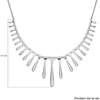 LucyQ Drip Collection - Rhodium Overlay Sterling Silver Necklace (Size - 16- 18 - 20)