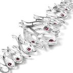 LucyQ Flame Collection - African Ruby (FF) Bracelet (Size 8) in Rhodium Overlay Sterling Silver 3.88 Ct.