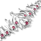 LucyQ Flame Collection - African Ruby (FF) Bracelet (Size 8) in Rhodium Overlay Sterling Silver 3.88 Ct.