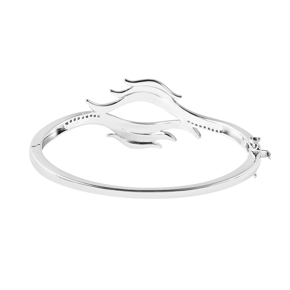 Lucy Q Flame Collection - Natural Cambodian Zircon Bangle Size-7.5 in Rhodium Plated Sterling Silver 3723003 5