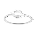 LucyQ Flame Collection - Natural Cambodian Zircon Bangle (Size 7.5) in Rhodium Overlay Sterling Silver