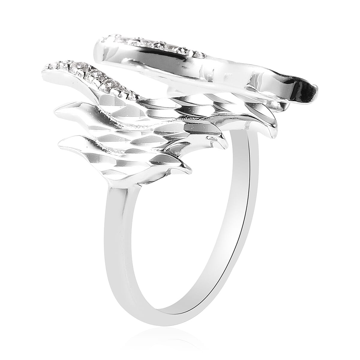 Lucy Q Flame Collection - Natural Cambodian Zircon Open Ring in Rhodium Plated Sterling Silver 3723011 4
