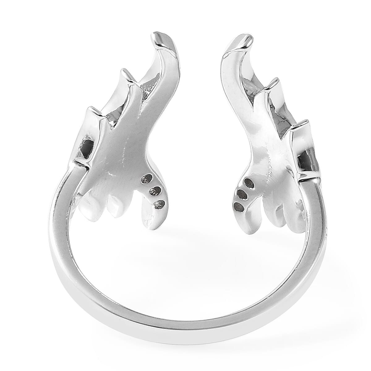 Lucy Q Flame Collection - Natural Cambodian Zircon Open Ring in Rhodium Plated Sterling Silver 3723011 5