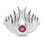 LucyQ Flame Collection - African Ruby (FF) Ring in Rhodium Overlay Sterling Silver