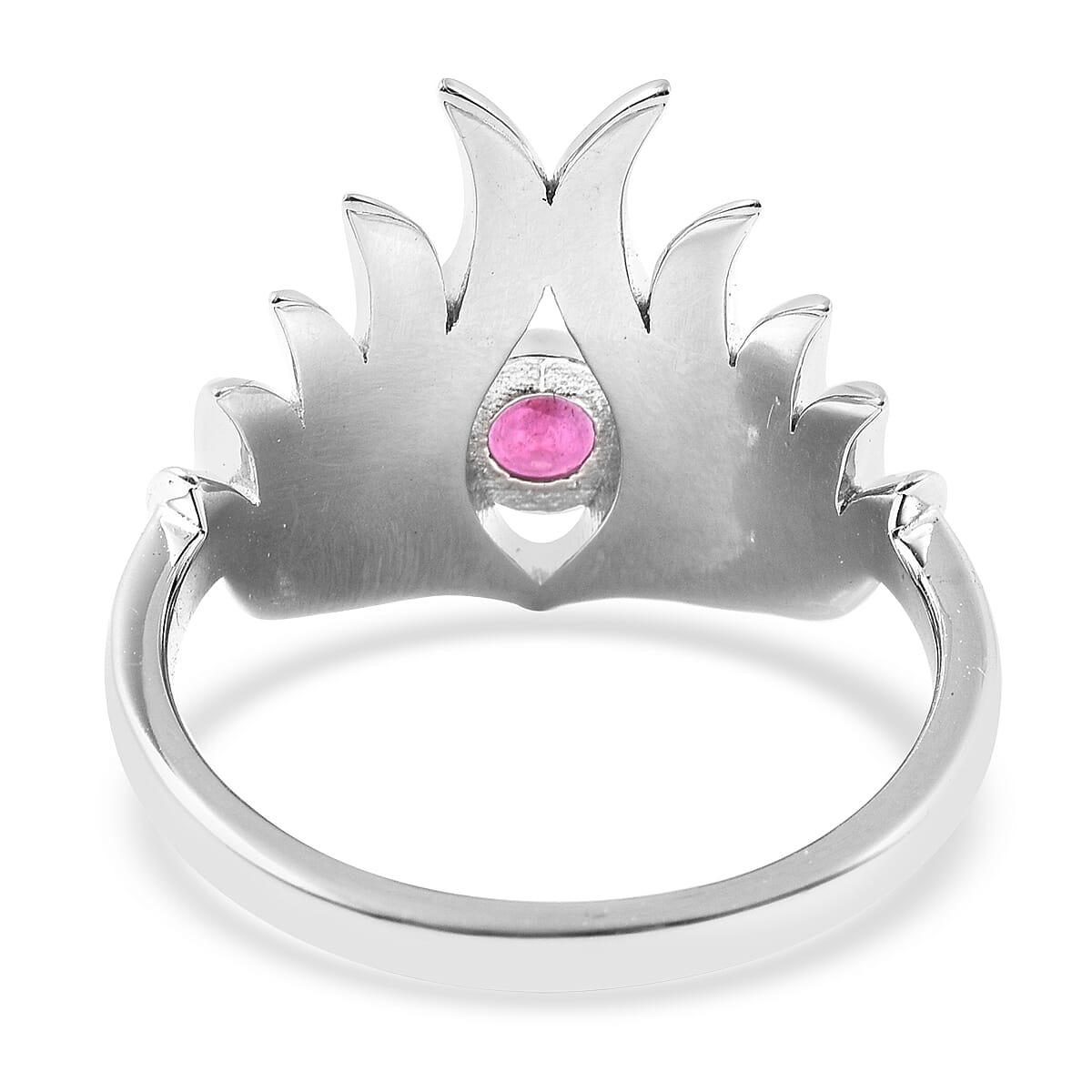 Lucy Q Flame Collection - Ruby Ring in Rhodium Plated Sterling Silver 3820442 4