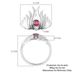 LucyQ Flame Collection - African Ruby (FF) Ring in Rhodium Overlay Sterling Silver