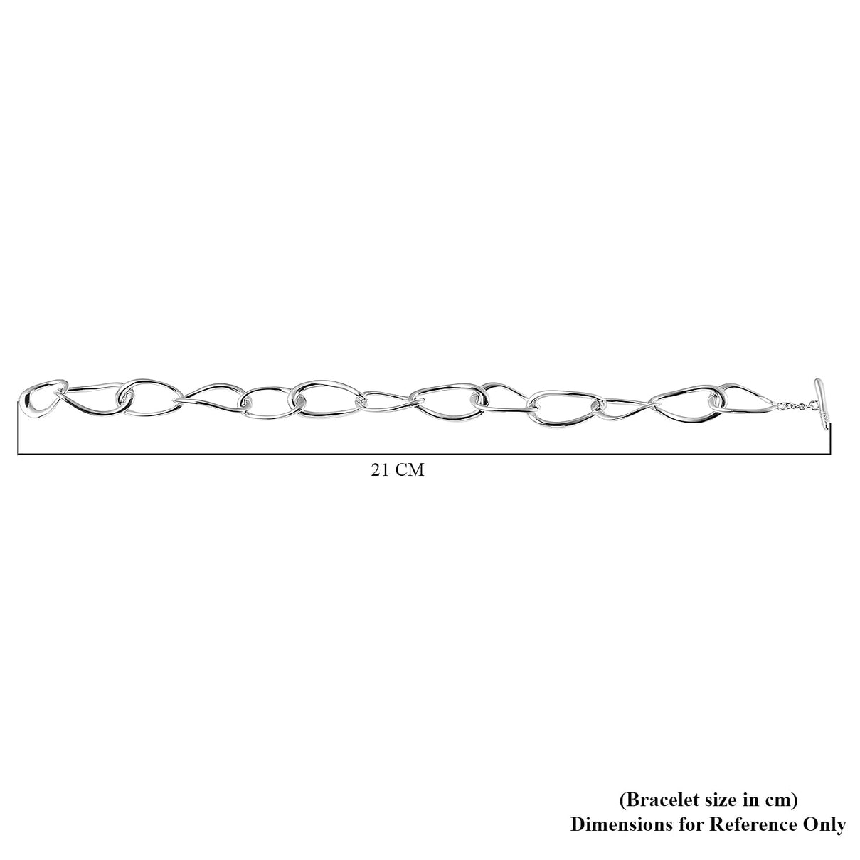 Lucy Q Fluid Collection - Rhodium Overlay Sterling Silver Bracelet (Size 8) with T Bar Lock. 3847988 5