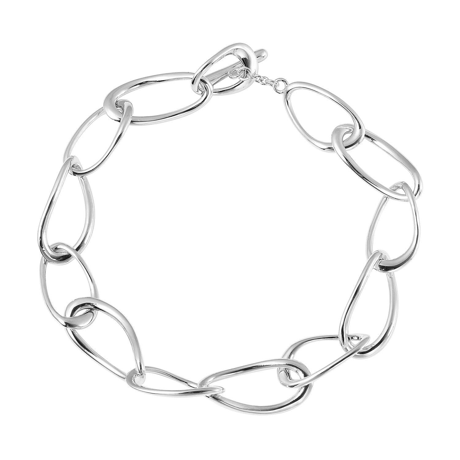 Lucy Q Fluid Collection - Rhodium Overlay Sterling Silver Bracelet (Size 8) with T Bar Lock. 3847988 7