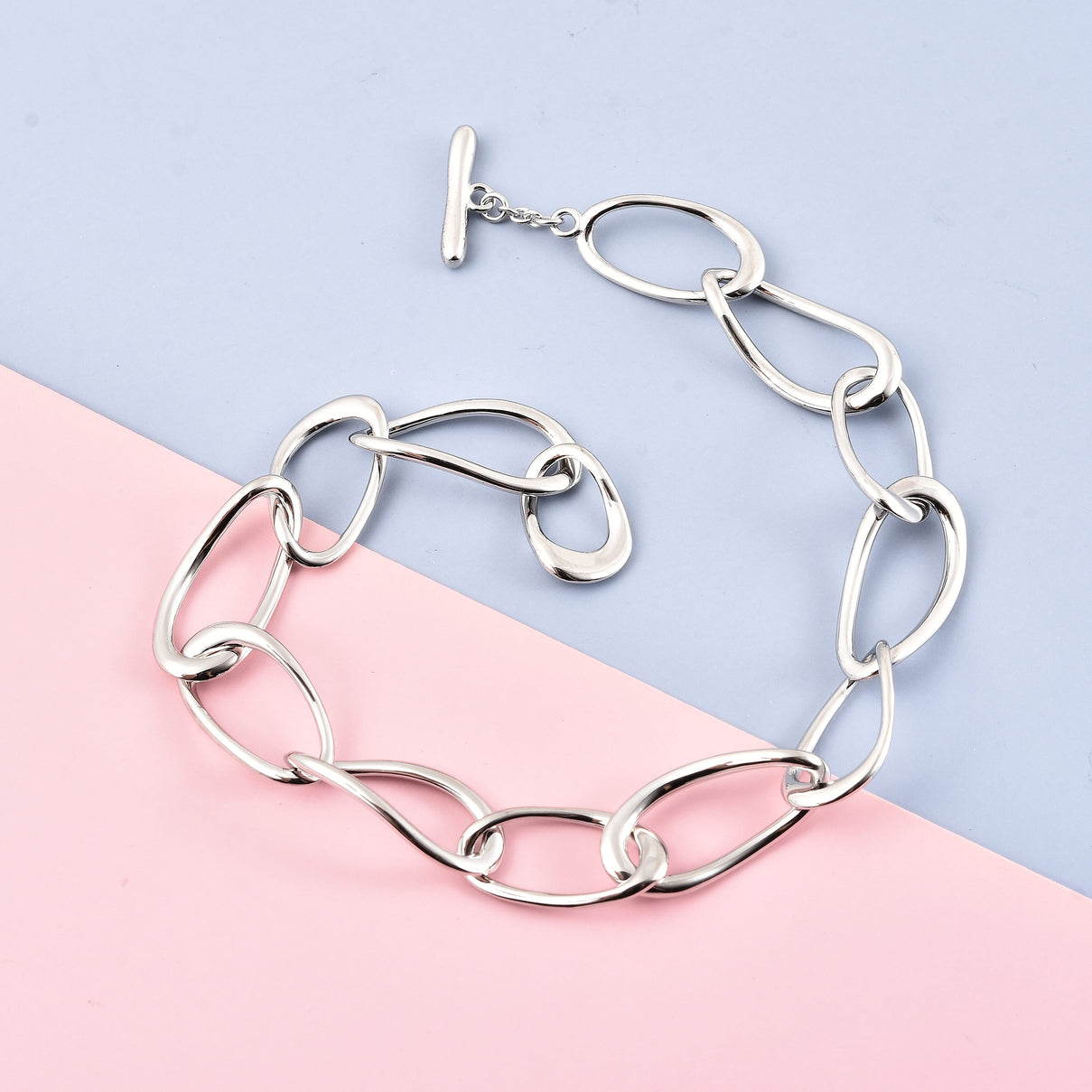 Lucy Q Fluid Collection - Rhodium Overlay Sterling Silver Bracelet (Size 8) with T Bar Lock. 3847988 8