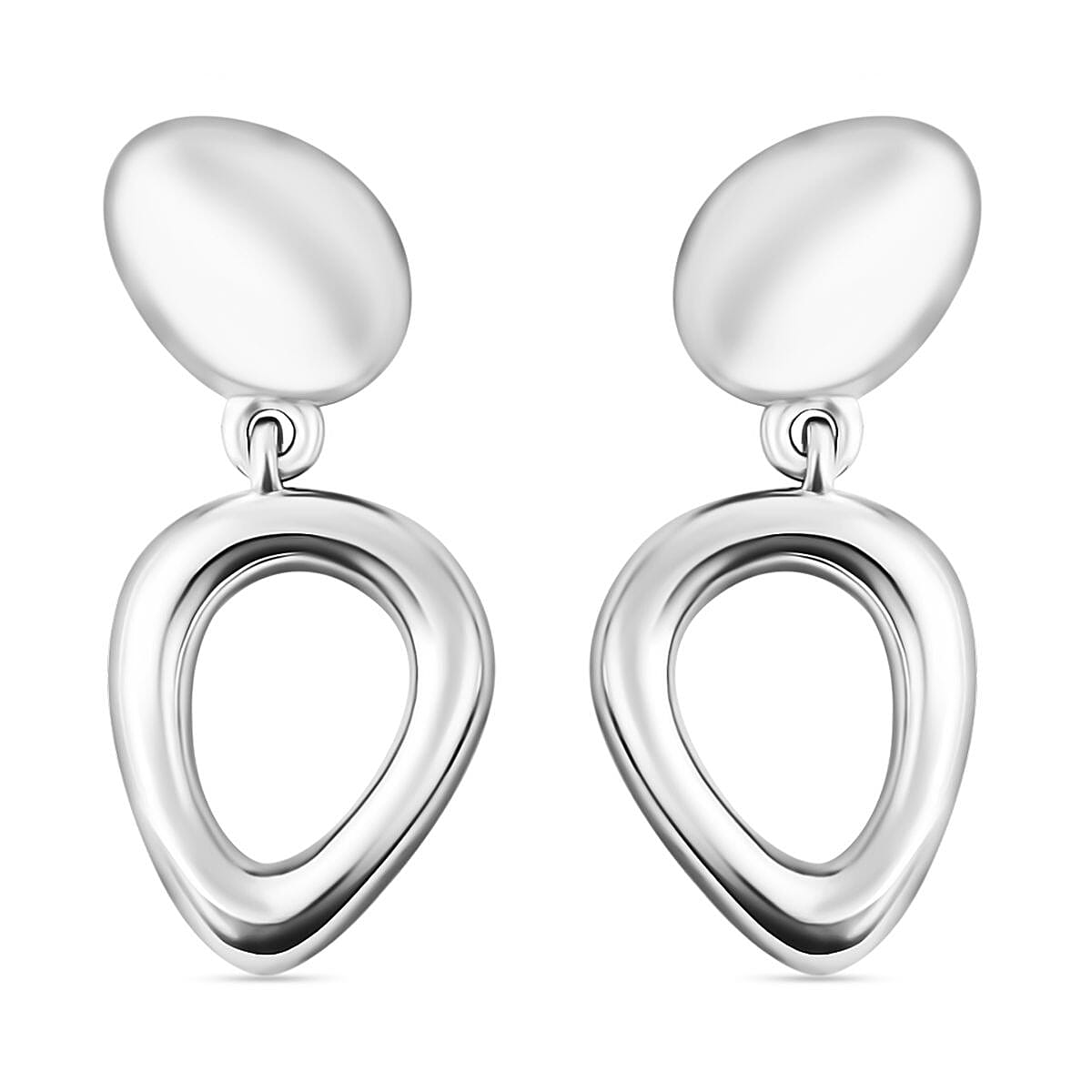 Lucy Q Fluid Collection - Rhodium Overlay Sterling Silver Dangling Earrings (With Push Back) 7061899 0
