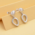 LucyQ Fluid Collection - Rhodium Overlay Sterling Silver Earrings (with Push Back)