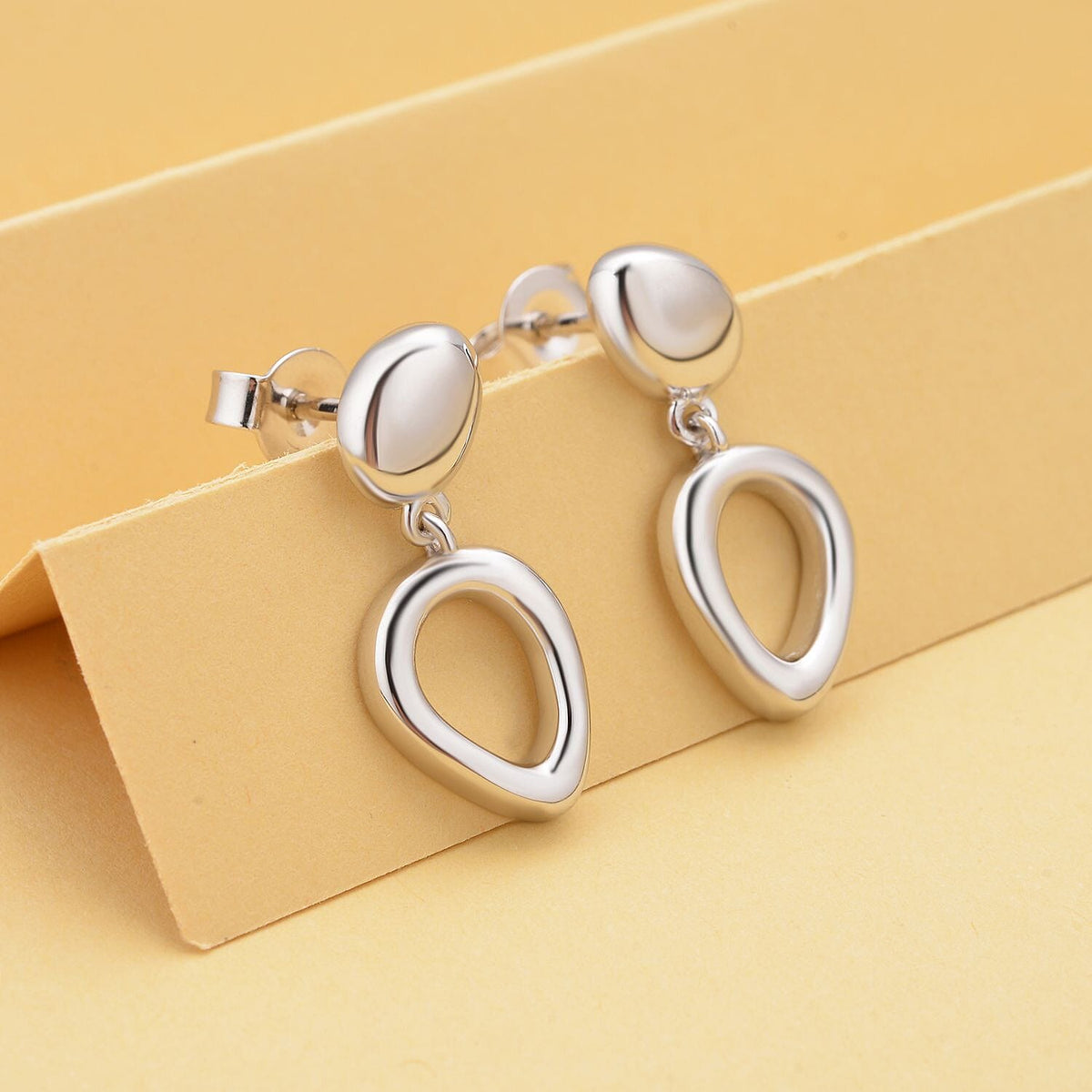 Lucy Q Fluid Collection - Rhodium Overlay Sterling Silver Dangling Earrings (With Push Back) 7061899 2