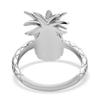 LucyQ Delicious Collection - Rhodium Overlay Sterling Silver Pineapple Ring