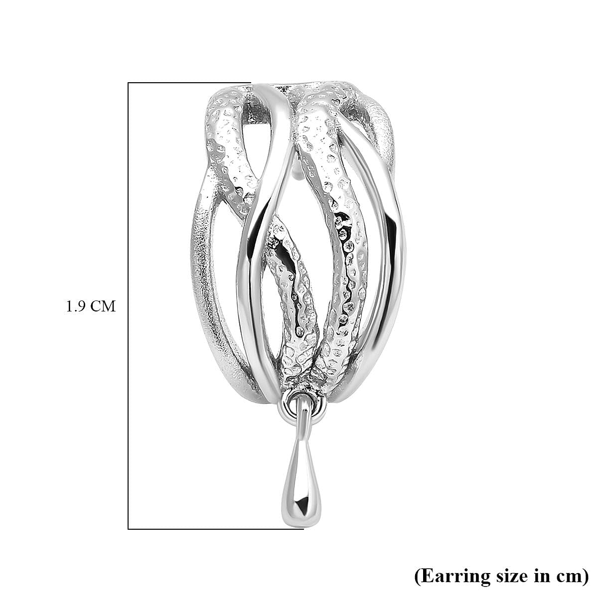 Lucy Q Multi Texture Drop Collection - Crisscross Dangling Earrings in Rhodium Plated Sterling Silver 3889584 4