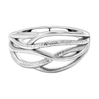 LUCYQ Multi Texture Drop Collection - Rhodium Overlay Sterling Silver Ring