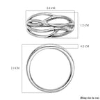 LUCYQ Multi Texture Drop Collection - Rhodium Overlay Sterling Silver Ring