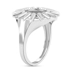 LucyQ Petal Collection - Rhodium Overlay Sterling Silver Ring