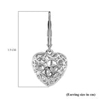 LUCY Q Amore Filigree Collection - Rhodium Overlay Sterling Silver Heart Earrings with Lever Back