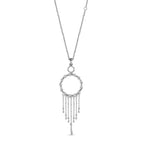 Lucy Q Bamboo Collection - Rhodium Overlay Sterling Silver Pendant with Chain (Size - 18-24-30)