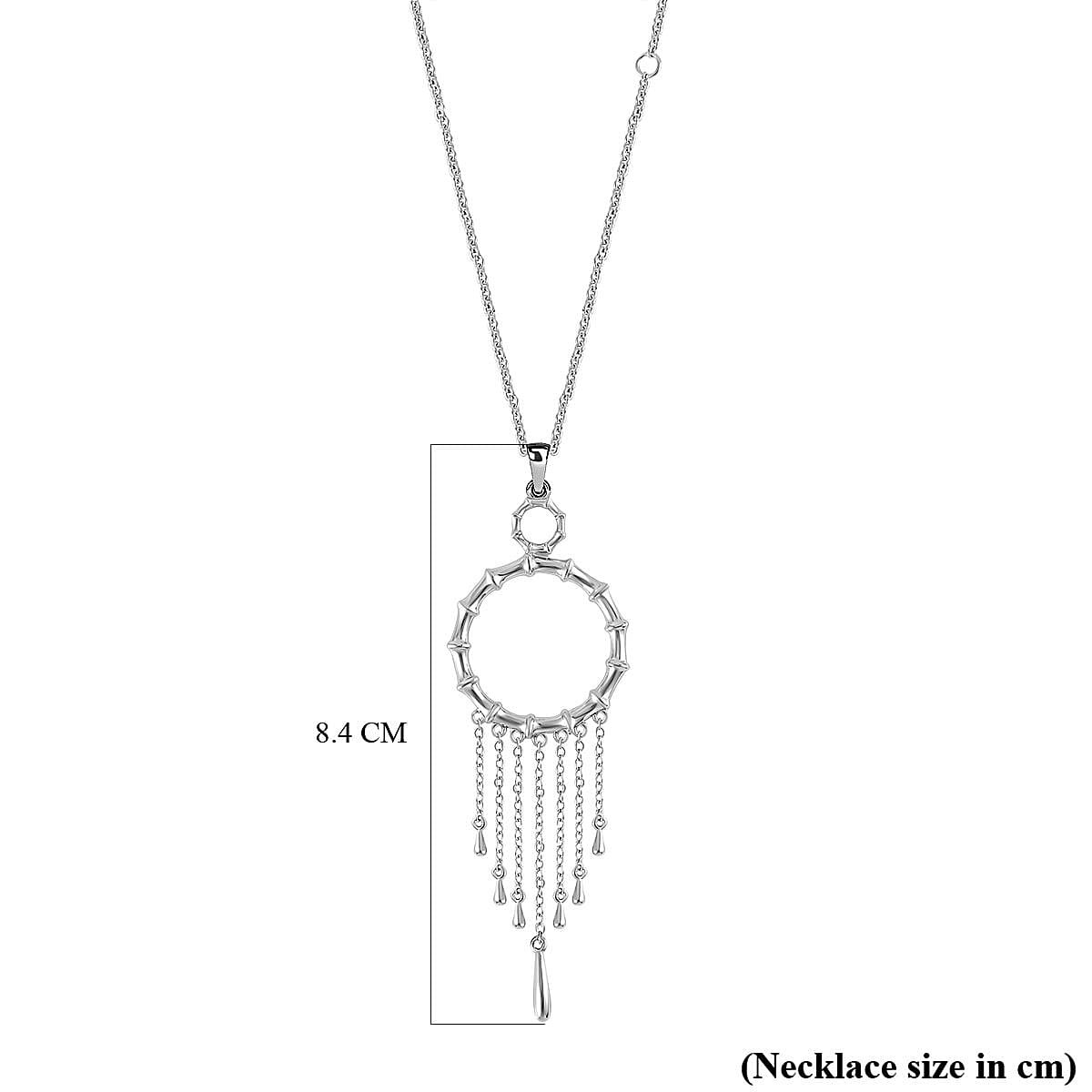 Lucy Q Bamboo Collection - Pendant with Chain (Size - 18/24/30) in Rhodium Overlay Sterling Silver, Silver Wt. 7 Gms 4158596 5