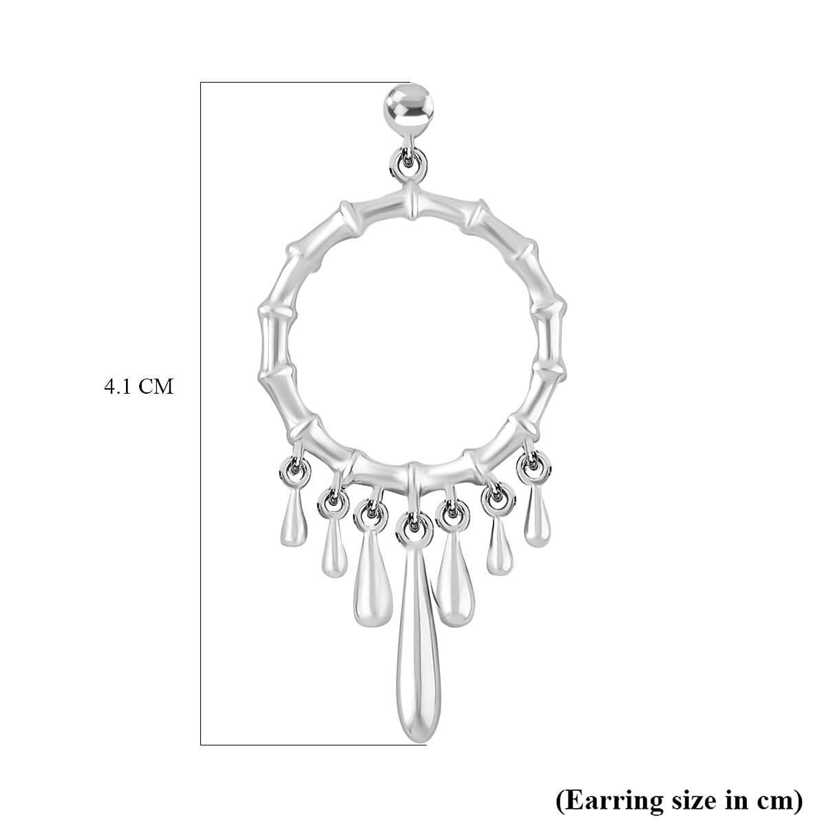 Lucy Q Bamboo Collection - Rhodium Overlay Sterling Silver Earrings (with Push Back), Silver 7517090 5