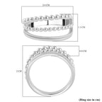 Lucy Q Bubble Drip Collection - Rhodium Overlay Sterling Silver 3 Row Band Ring