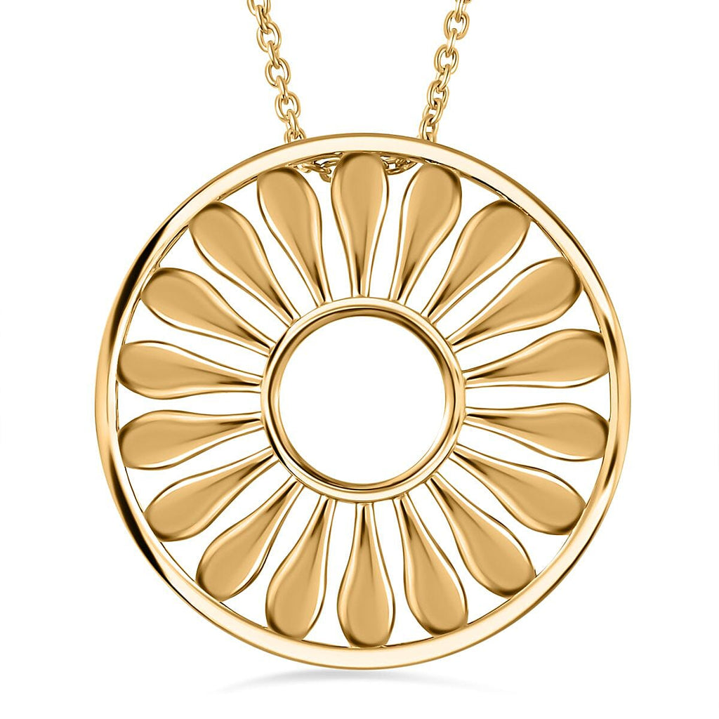 Lucy Q Drip Collection - Circle Pendant with Chain (Size 28) in 18K YG Vermeil Plated Sterling Silver