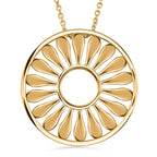 Lucy Q Drip Collection - Circle Pendant with Chain (Size 28) in 18K YG Vermeil Plated Sterling Silver