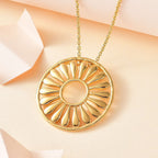 Lucy Q Drip Collection - Circle Pendant with Chain (Size 28) in 18K YG Vermeil Plated Sterling Silver