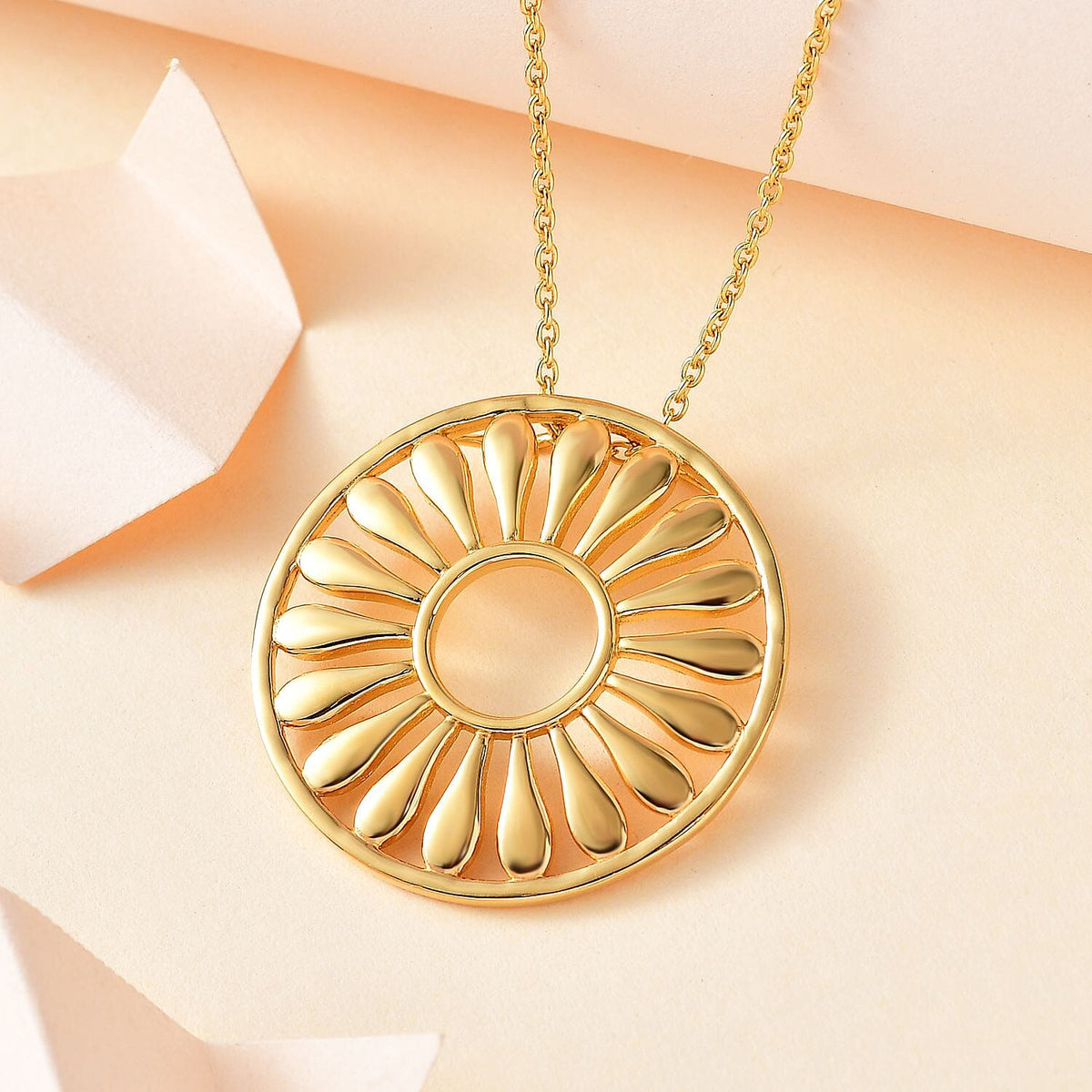 LUCY Q Drip Collection - Circle Pendant with Chain (Size 20) in 18K Yellow Gold Vermeil Plated Sterling Silver 4256568 2