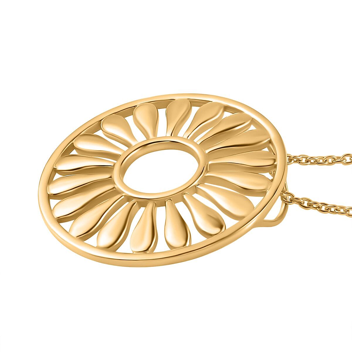 LUCY Q Drip Collection - Circle Pendant with Chain (Size 20) in 18K Yellow Gold Vermeil Plated Sterling Silver 4256568 3