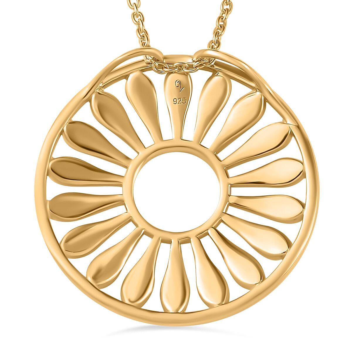 LUCY Q Drip Collection - Circle Pendant with Chain (Size 20) in 18K Yellow Gold Vermeil Plated Sterling Silver 4256568 4