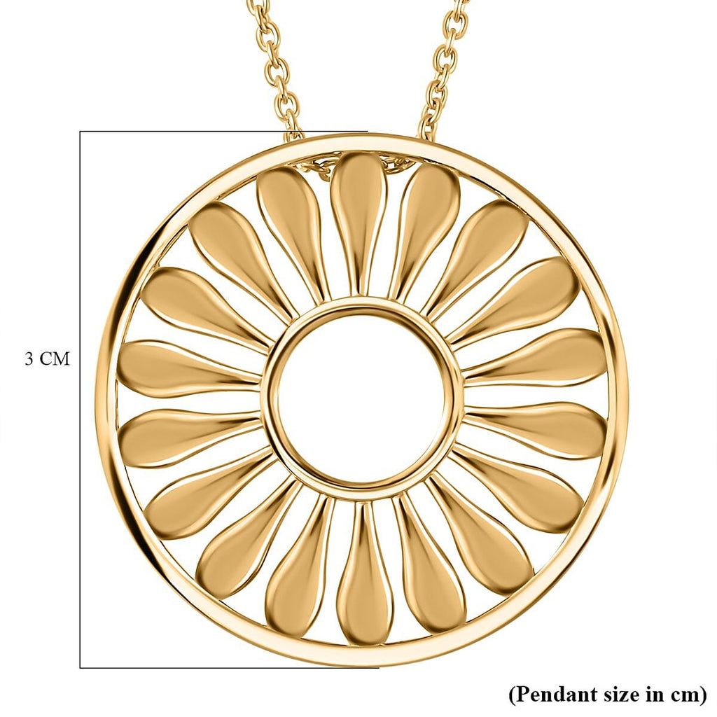 Lucy Q Drip Collection - Circle Pendant with Chain (Size 28) in 18K YG Vermeil Plated Sterling Silver