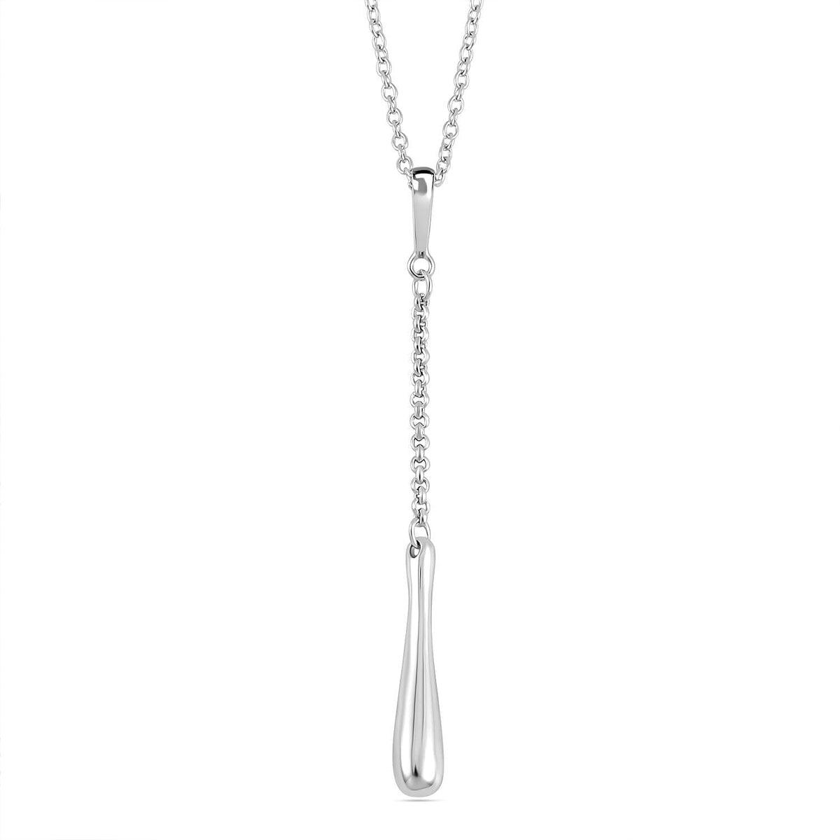 Lucy Q Drop Collection - Pendant with Chain (Size 18+2 Ext) in Rhodium Overlay Sterling Silver 4238960 0
