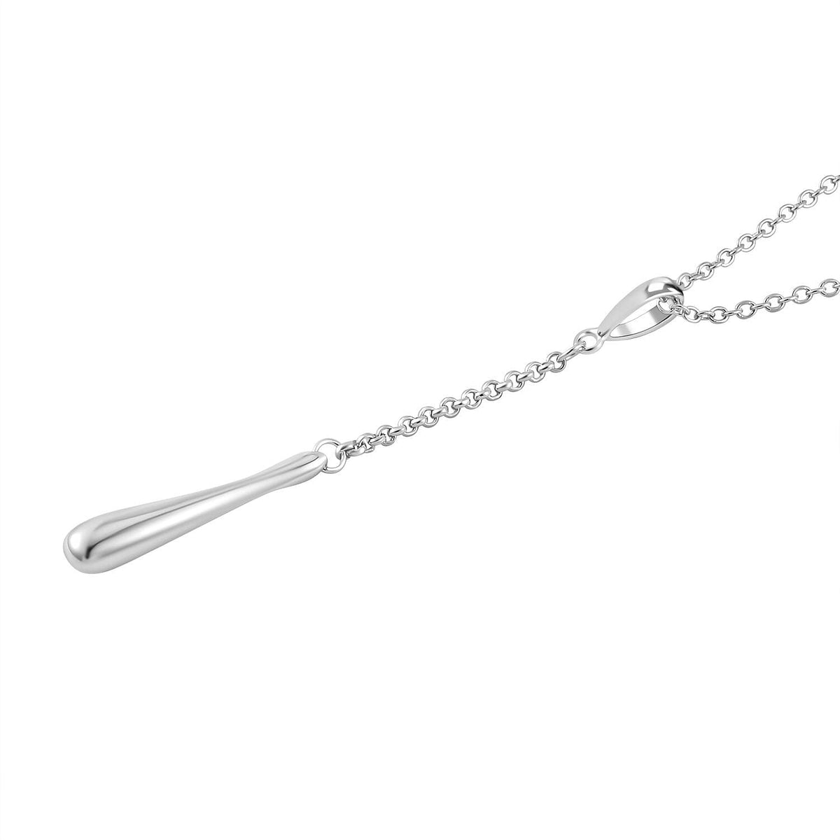 Lucy Q Drop Collection - Pendant with Chain (Size 18+2 Ext) in Rhodium Overlay Sterling Silver 4238960 3