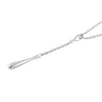 Lucy Q Drop Collection - Pendant with Chain (Size 20) in Rhodium Overlay Sterling Silver
