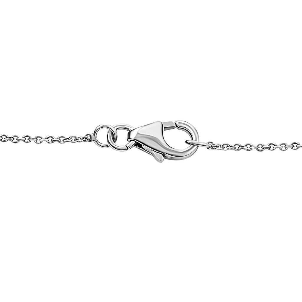 Lucy Q Drop Collection - Pendant with Chain (Size 20) in Rhodium Overlay Sterling Silver